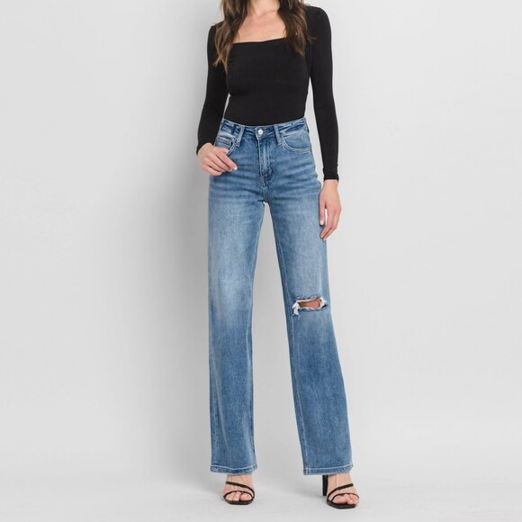 VERVET BY FLYING MONKEY Denim - 030 - 90's Vintage Super High Rise Flare Jeans - Crush